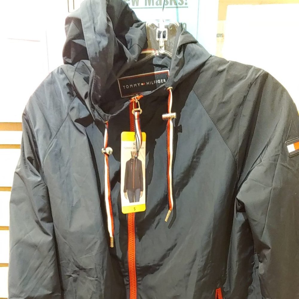 Tommy Hilfiger Ladies' Windbreaker Hoodie Jacket Navy - Picture 2 of 15
